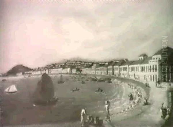 The Praya Grande, Macao Oil Painting by  Lam Qua