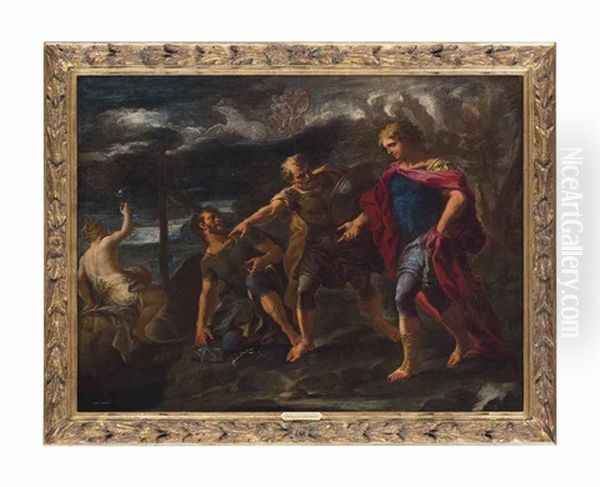 Rinaldo Called Back To Arms By Ubaldo And Carlo Oil Painting by Giovanni Battista Lama