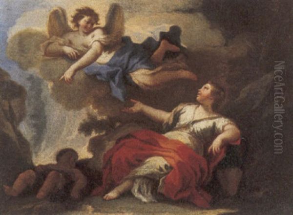 Agar E L'angelo Oil Painting by Giovanni Battista Lama