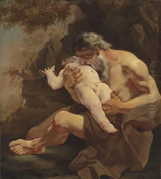Cronus Devouring His Child Oil Painting by Giulia Lama