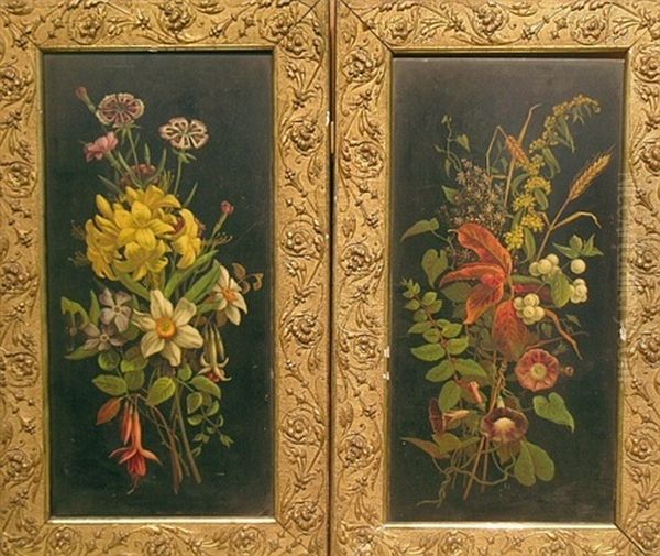 Spring (+ Autumn; 2 Works) Oil Painting by George Cochran Lambdin