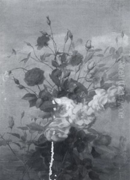 Vining Roses Oil Painting by George Cochran Lambdin