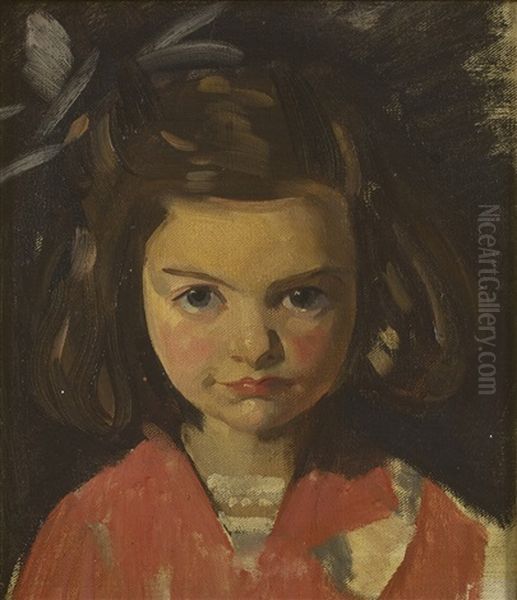 Eleanor, Daughter Of F.e. Smith Oil Painting by George W. Lambert