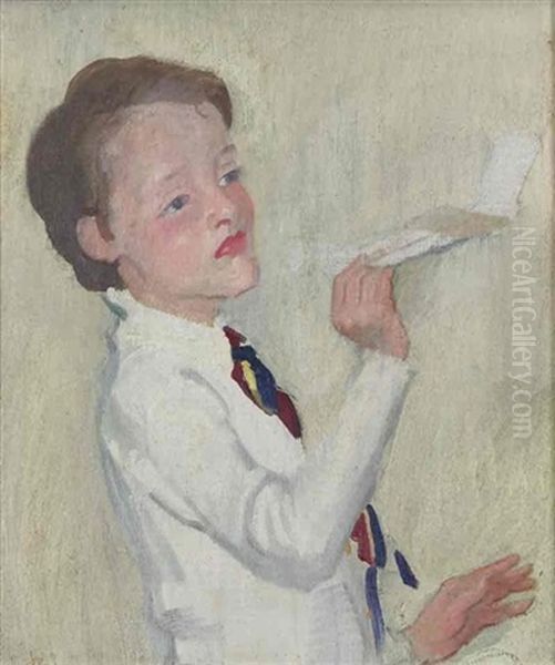 Portrait Of Maurice, The Artist's Son Oil Painting by George W. Lambert