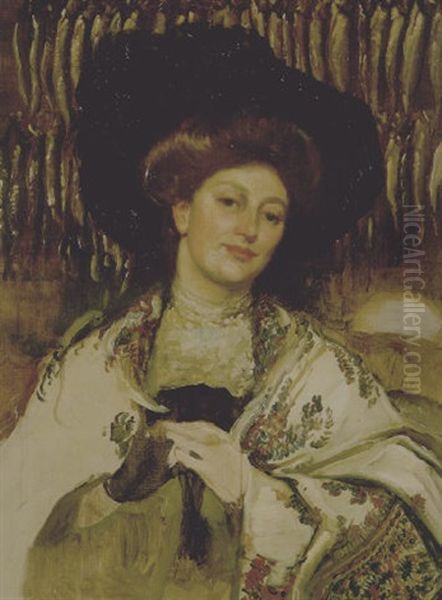 Kitty Powell Oil Painting by George W. Lambert