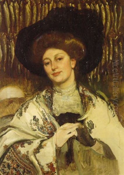 Kitty Powell Oil Painting by George W. Lambert