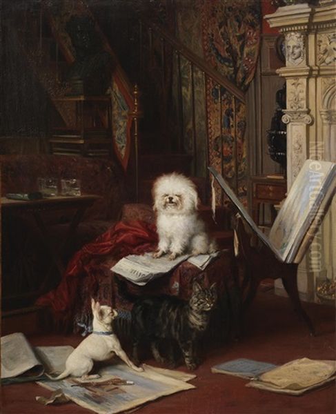 The Intruder Oil Painting by Louis Eugene Lambert