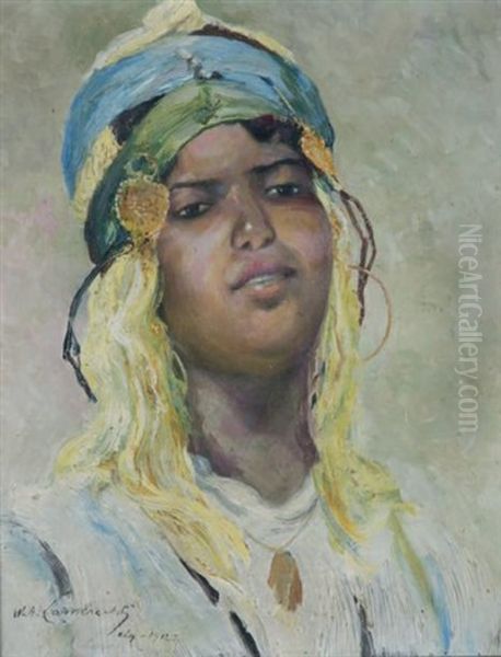 Portrait D'algerienne Oil Painting by William Lambrecht
