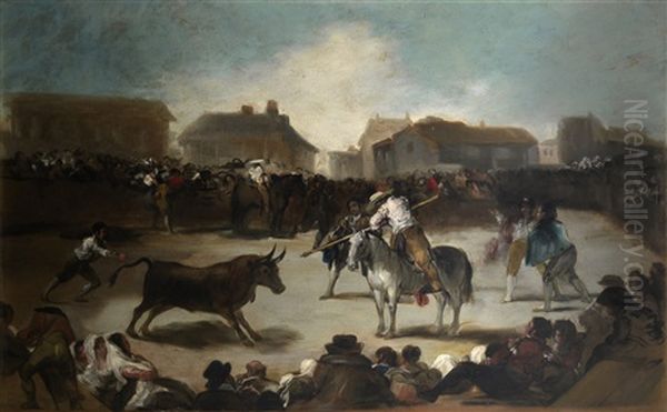 Corrida De Toros Oil Painting by Francisco Lameyer