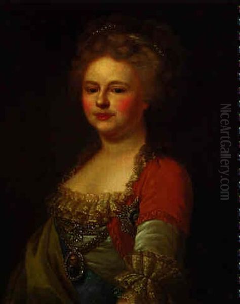 Bildnis Der Zarin Maria Fjodorowna (1759 - 1828) Oil Painting by Johann Baptist Lampi the Elder
