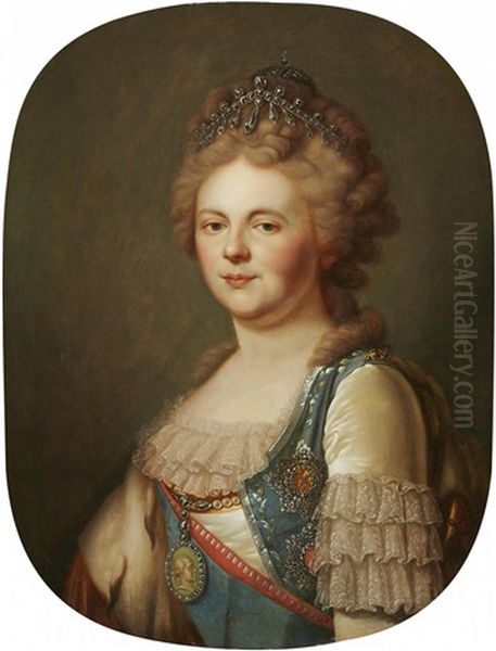 Portrait Of Tsarina Maria Feodorovna Oil Painting by Johann Baptist the Younger Lampi