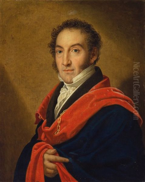 Portrait Of Ignaz Klang-egger Oil Painting by Johann Baptist the Younger Lampi