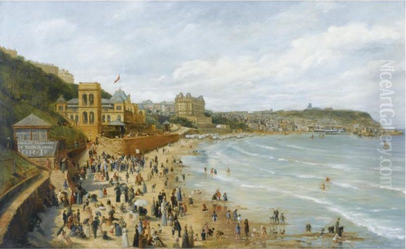 A View Of Scarborough Oil Painting by Adolf Behrens