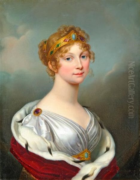 Habsburg - Lotharingiai Maria Lujza Fohercegno Portreja Oil Painting by Johann Baptist the Younger Lampi