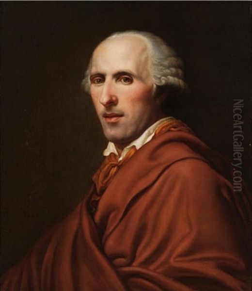 Portrait Du Sculpteur Antonio Canova Oil Painting by Johann Baptist the Younger Lampi