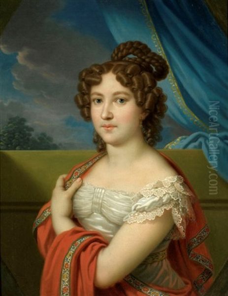 Female Portrait Oil Painting by Johann Baptist the Younger Lampi