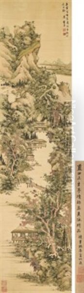 Gathering In A Pavilion Oil Painting by Lan Ying