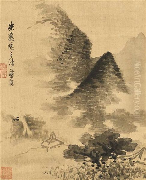 Landscape In The Style Of Mi Fu Oil Painting by Lan Ying