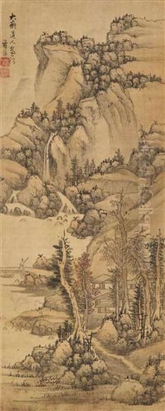 Strolling In Autumn Oil Painting by Lan Ying