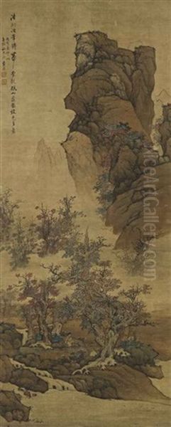 Autumn Mountains Oil Painting by Lan Ying