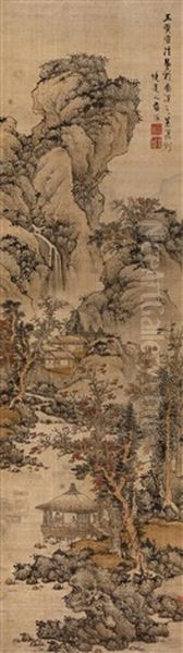 Conversation In Cottage Oil Painting by Lan Ying