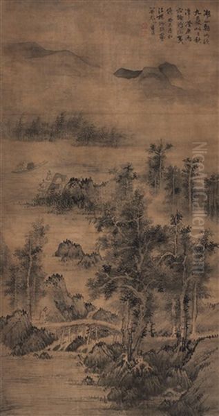 Fishing In Summer Oil Painting by Lan Ying