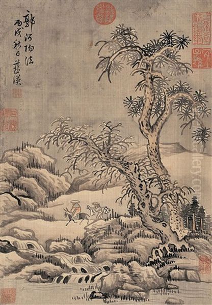 Landscape And Character Oil Painting by Lan Ying