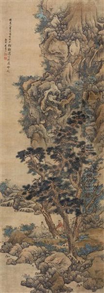 Pine Forest Gathering Oil Painting by Lan Ying