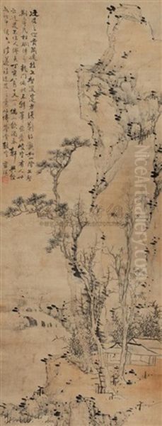 Landcape With Figures Oil Painting by Lan Ying