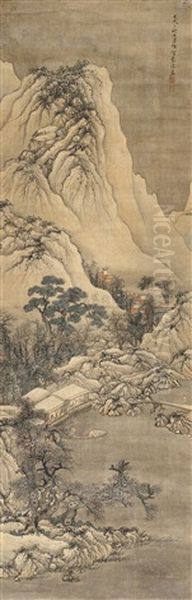 Snow Covered Landscape Oil Painting by Lan Ying