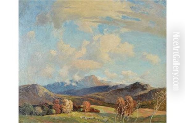 Mountain Landscape Oil Painting by Percy Lancaster