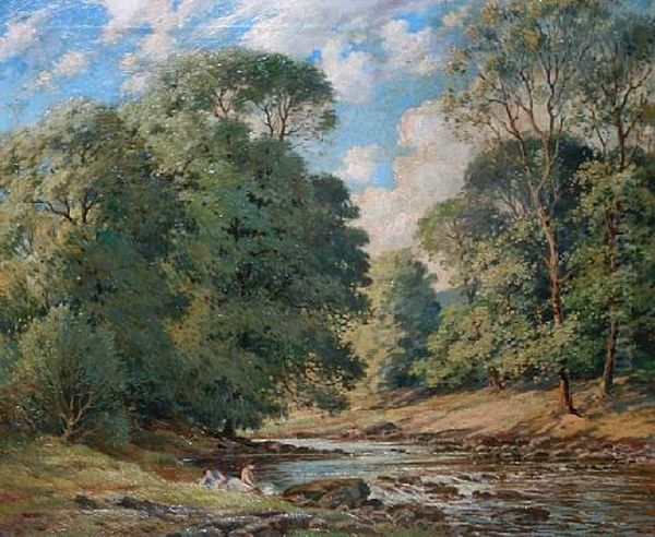 Summers Day On The Brathay, Lake District Oil Painting by Percy Lancaster