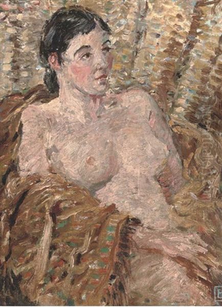 Seated Nude Oil Painting by Percy Lancaster