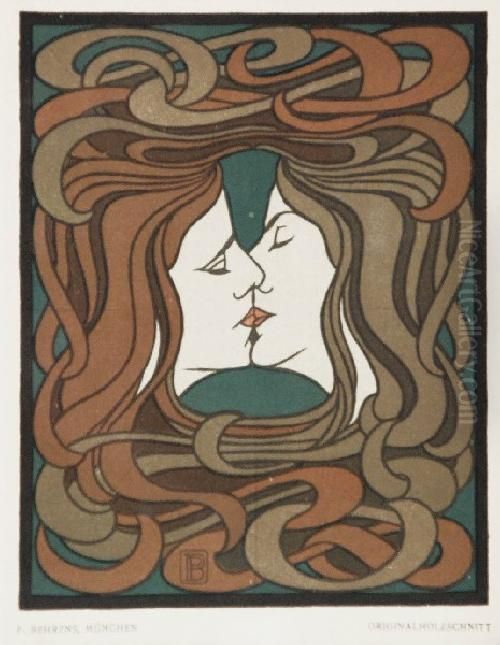 Pocalunek Oil Painting by Peter Behrens