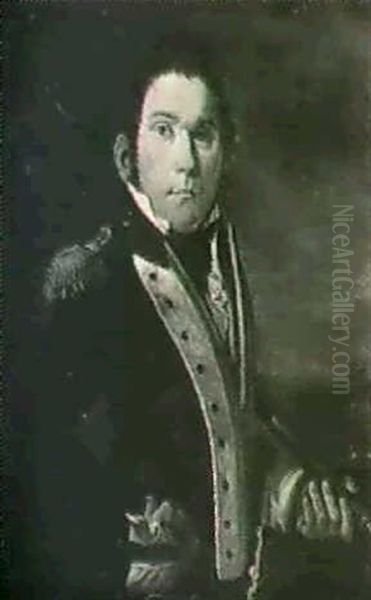 Portrait Of An Officer Oil Painting by George Lance