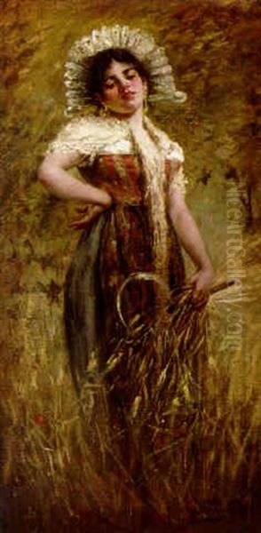 Giovana Contadina Oil Painting by Egisto Lancerotto