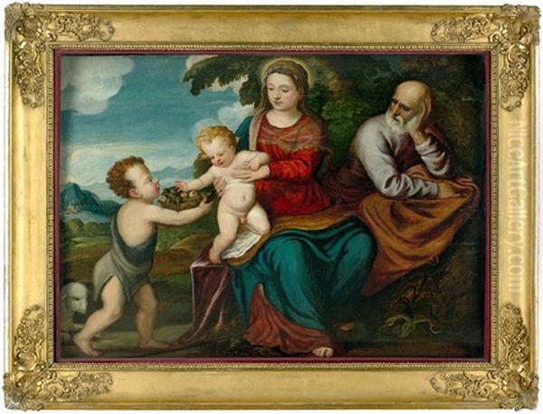 Die Hl. Familie Mit Dem Johannesknaben Oil Painting by Polidoro De Renzi