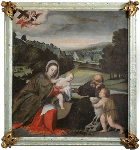 Heilige Familie Mit Dem Johannesknaben Oil Painting by Polidoro De Renzi