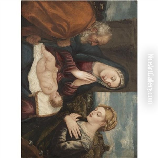 The Holy Family With Saint Catherine Of Alexandria Oil Painting by Polidoro De Renzi