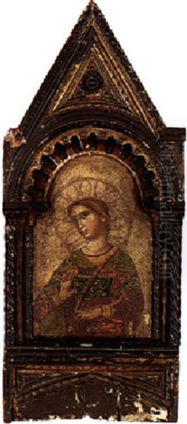 A Female Saint Holding The Martyr's Palm Oil Painting by Polidoro De Renzi