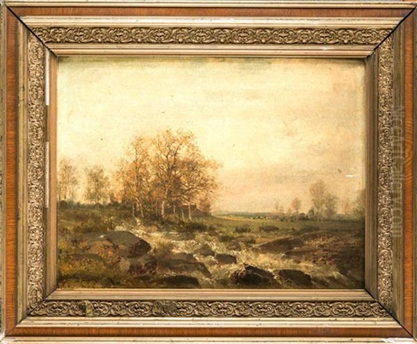 Herbstliche Landschaft Mit Wildbach Oil Painting by Ludwig Lanckow