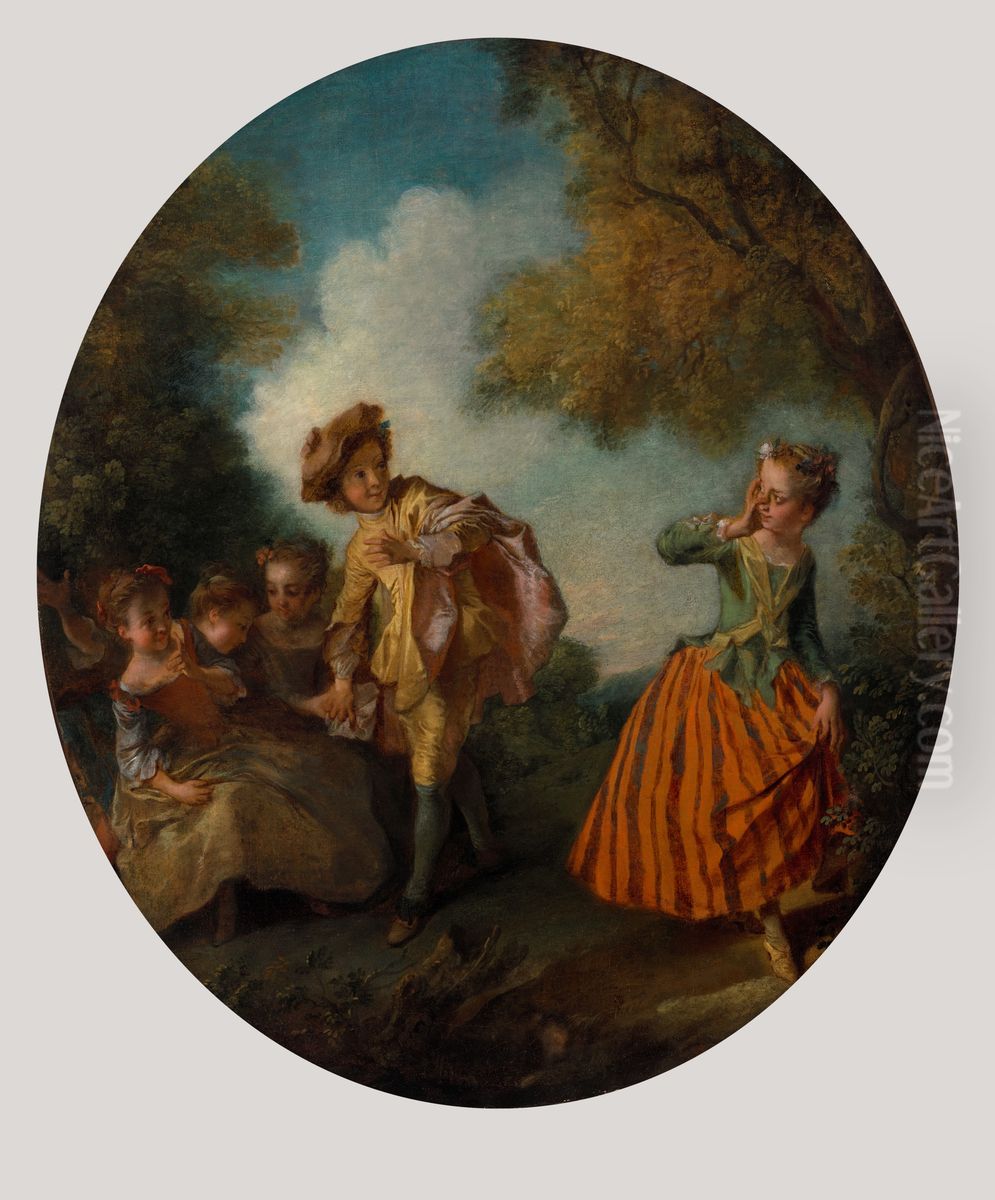 Blind Man's Bluff Oil Painting by Nicolas Lancret