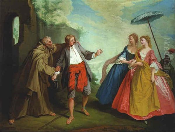 The Geese Of Brother Philip Oil Painting by Nicolas Lancret