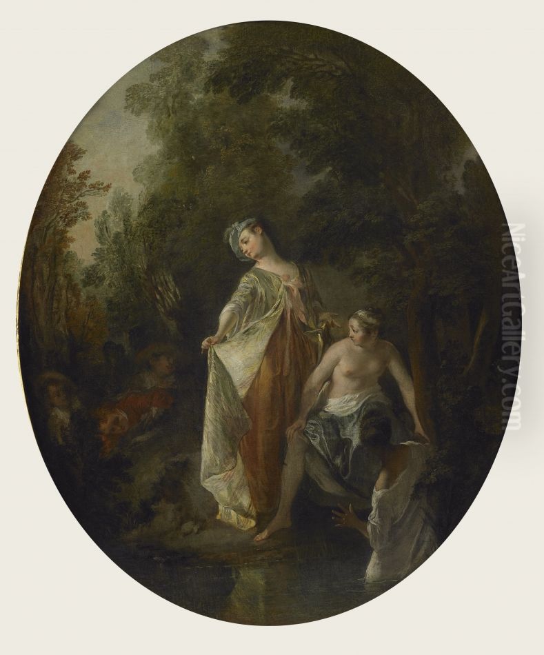Les Baigneuses Oil Painting by Nicolas Lancret