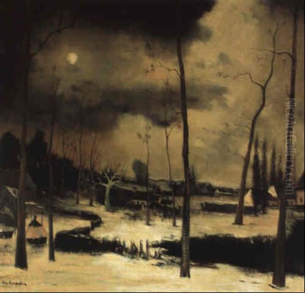 Paysage De La Lys Oil Painting by Gaston (Th.-G.) van Landeghem