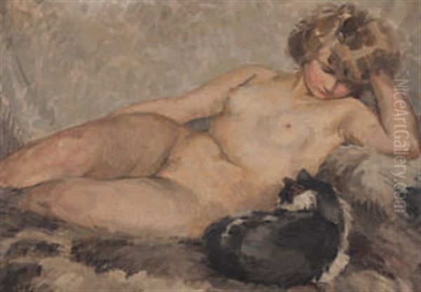 Katzchen Oil Painting by Otto Landolt