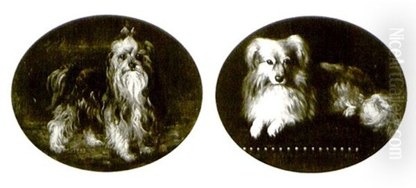 A Corgi  A Terrier Oil Painting by Sir Edwin Henry Landseer