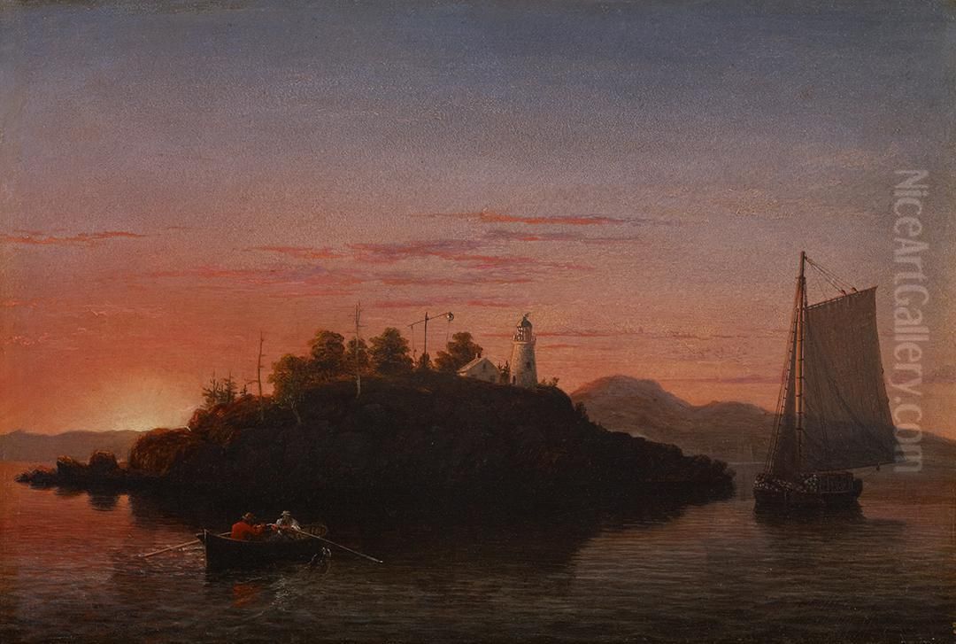 View Of Camden Mountains From Penobscot Bay Oil Painting by Fitz Henry Lane