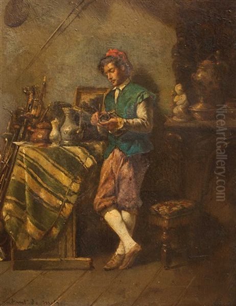 El Coleccionista Oil Painting by Francois-Louis Lanfant