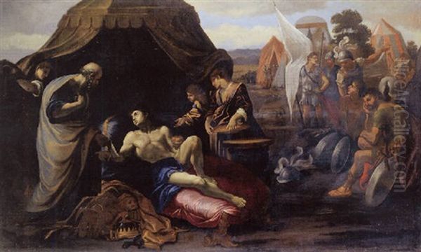 Alexandre Le Grand Montre La Lettre Calomnieuse A Son Medecin Oil Painting by Giovanni Lanfranco